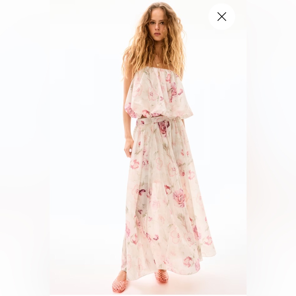 COPY H&M Mango Zara Floral Bubble Hem Camisole Top Bloggers NWOT S SOLD OUT